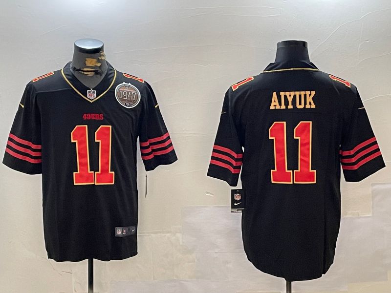 Men San Francisco 49ers #11 Aiyuk Black Gold 2024 Nike Limited NFL Jersey style 12301->oakland raiders->NFL Jersey